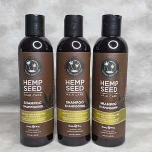 (X3) Earthly Body Hemp Seed Hair Care Shampoo, 8 oz w/Coconut Oils